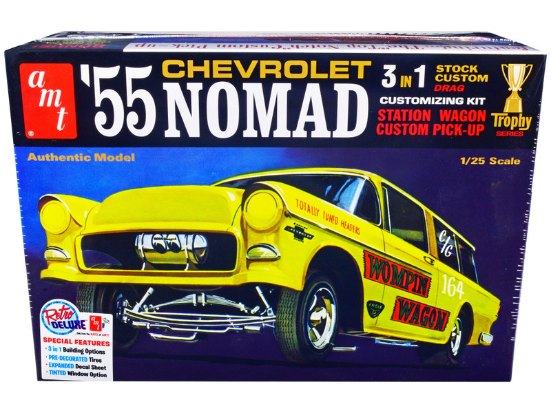 Skill 2 Model Kit 1955 Chevrolet Nomad 3 in 1 Kit Trophy Series 1/25 Scale Model AMT AMT1297