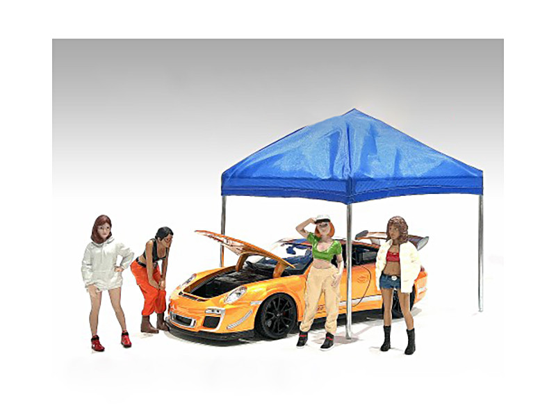 Hip Hop Girls 4 Piece Figure Set for 1/24 Scale Models American Diorama 24101-24102-24103-24104