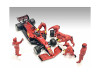 Formula One F1 Pit Crew 7 Figure Set Team Red Release III for 1/18 Scale Models American Diorama 76556