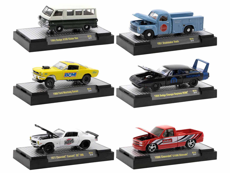 Auto Thentics 6 piece Set Release 74 IN DISPLAY CASES Limited Edition to 8250 pieces Worldwide 1/64 Diecast Model Cars M2 Machines 32500-74