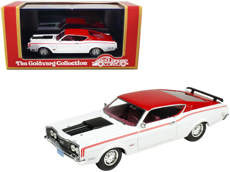 1969 Mercury Cyclone White Red with Red Interior Stripes Limited Edition 170 pieces Worldwide 1/43 Model Car Goldvarg Collection GC-031A