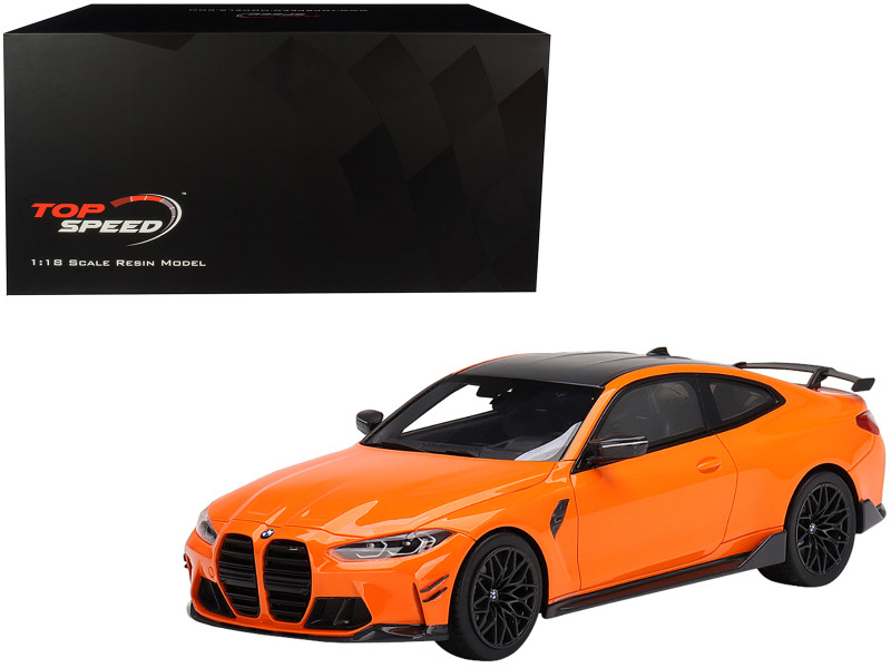 BMW M4 M-Performance G82 Fire Orange with Carbon Top 1/18 Model Car Top Speed TS0393