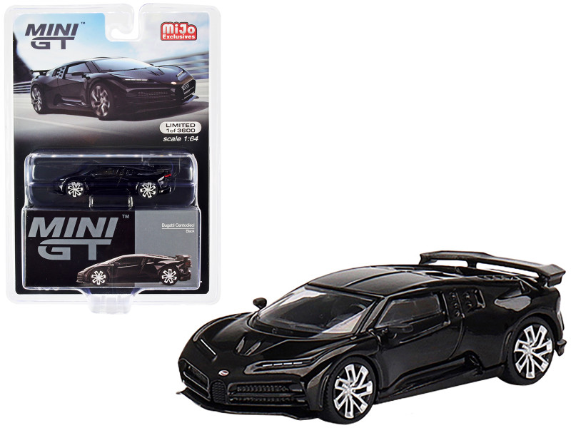 Bugatti Centodieci Black Limited Edition to 3600 pieces Worldwide 1/64 Diecast Model Car True Scale Miniatures MGT00466
