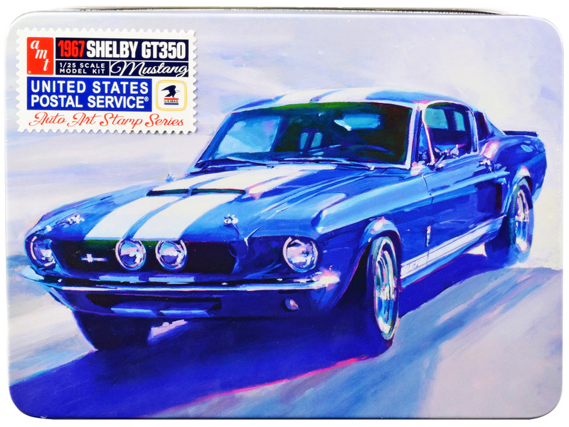 Skill 2 Model Kit 1967 Shelby Mustang GT350 USPS United States Postal Service Auto Art Stamp Series 1/25 Scale Model AMT AMT1356