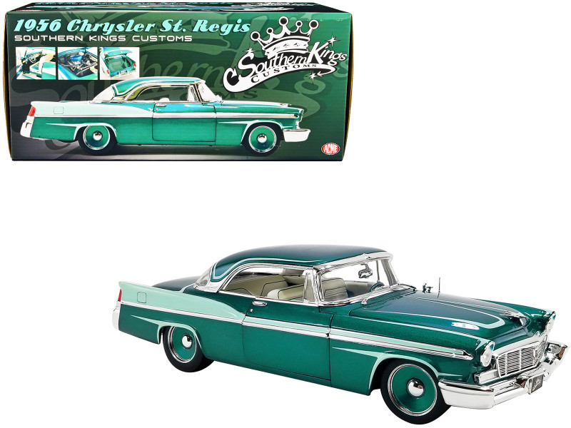 1956 Chrysler New Yorker St Regis Custom Mint Green Metallic with White and Green Interior Southern Kings Customs Limited Edition to 198 pieces Worldwide 1/18 Diecast Model Car ACME A1809008