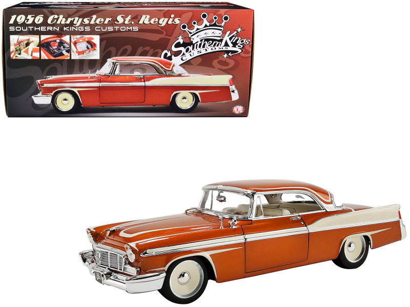 1956 Chrysler New Yorker St. Regis Copper Metallic with White and Copper Interior Southern Kings Customs Limited Edition to 198 pieces Worldwide 1/18 Diecast Model Car ACME A1809009
