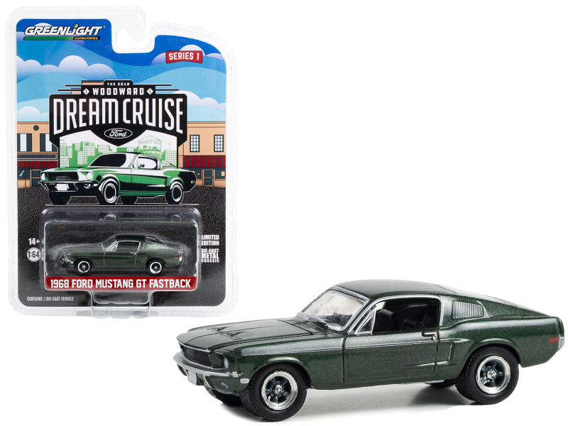 1968 Ford Mustang GT Fastback Green Metallic 24th Annual Woodward Dream Cruise Featured Heritage Vehicle 2018 Woodward Dream Cruise Series 1 1/64 Diecast Model Car Greenlight 37280E