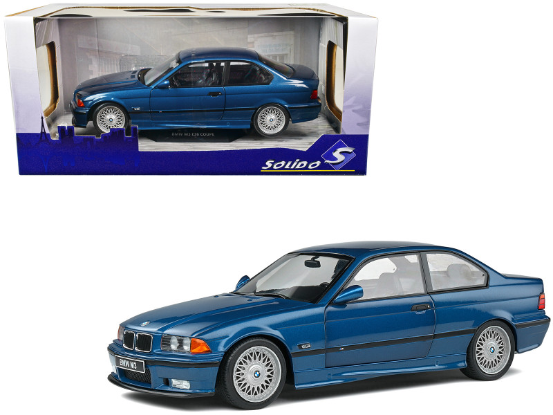 1994 BMW M3 E36 Coupe Avus Blue Metallic 1/18 Diecast Model Car Solido S1803908