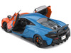 2019 McLaren 600LT Blue Metallic and Orange Formula One Team Tribute Livery 1/18 Diecast Model Car Solido S1804503