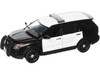 2022 Ford Police Interceptor Utility Unmarked Black and White 1/24 Diecast Model Car Motormax 76988BW