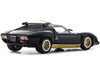Lamborghini Miura SVR Black with Gold Accents and Wheels 1/43 Diecast Model Car Kyosho KS03203BKG