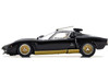 Lamborghini Miura SVR Black with Gold Accents and Wheels 1/43 Diecast Model Car Kyosho KS03203BKG
