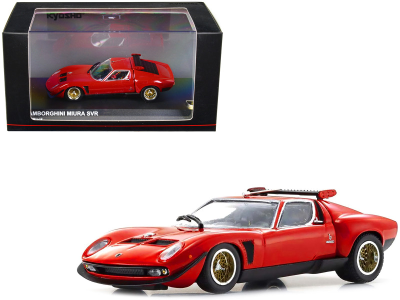 Lamborghini Miura SVR Red with Black Accents and Gold Wheels 1/43 Diecast Model Car Kyosho KS03203R