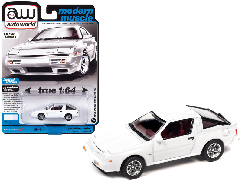 1986 Dodge Conquest TSi White Modern Muscle Limited Edition 1/64 Diecast Model Car Auto World 64382-AWSP113B