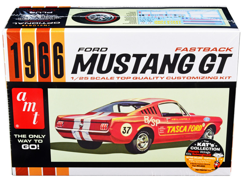 Skill 2 Model Kit 1966 Ford Mustang GT Fastback 1/25 Scale Model AMT AMT1305