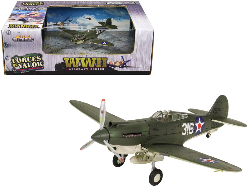 Curtiss P-40B HAWK 81A-2 P-8127 Aircraft Fighter 47th Pursuit Squadron 15th Pursuit Group Serial 316/15P Hawaiian Islands Pearl Habor 7 December 1941 WW2 Aircrafts Series 1/72 Diecast Model Forces of Valor FOV-812060D