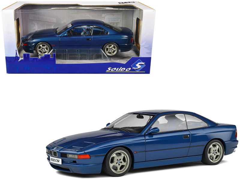 1990 BMW 850 CSI E31 Tobaggo Blue Metallic 1/18 Diecast Model Car Solido S1807002