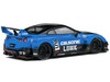 Nissan GT R R35 LB Silhouette Works GT RHD Right Hand Drive #5 Black and Blue Calsonic 1/43 Diecast Model Car Solido S4311202