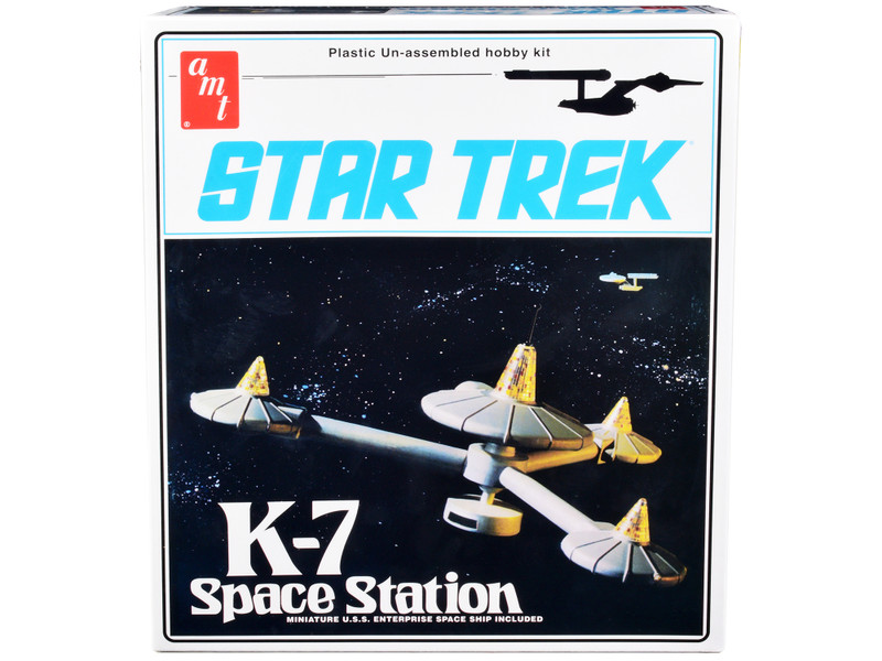 Skill 2 Model Kit K 7 Space Station Star Trek 1966 1969 TV Series 1/7600 Scale Model AMT AMT1415