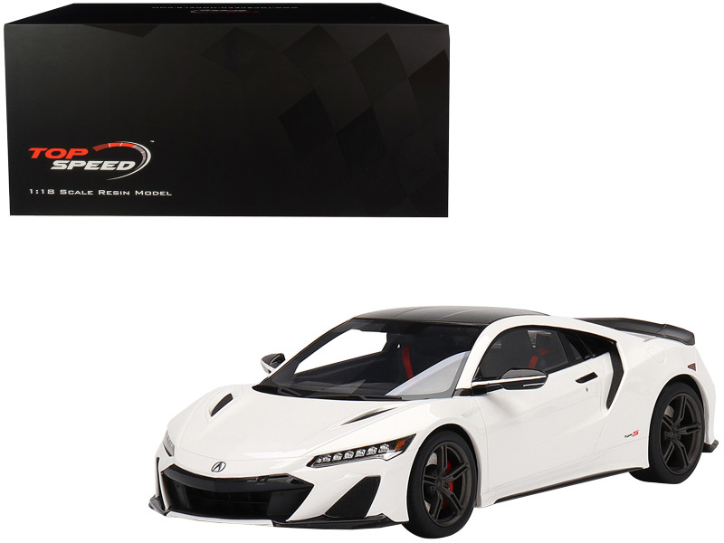 2022 Acura NSX Type S 130R White with Black Top 1/18 Model Car Top Speed TS0420