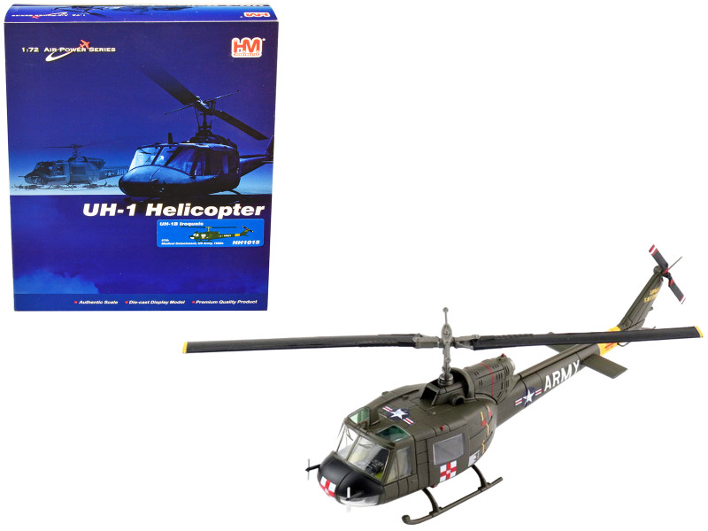 Bell UH 1B Iroquois Helicopter 57th Medical Detachment US Army 1960s Air Power Series 1/72 Scale Model Hobby Master HH1015