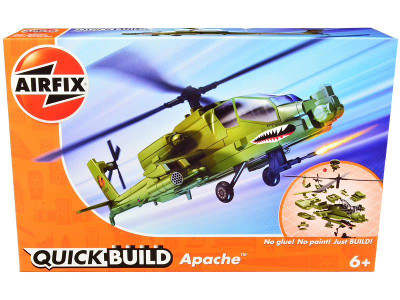 Skill 1 Model Kit Apache Snap Together Model Painted Plastic Model Helicopter Kit Airfix Quickbuild J6004