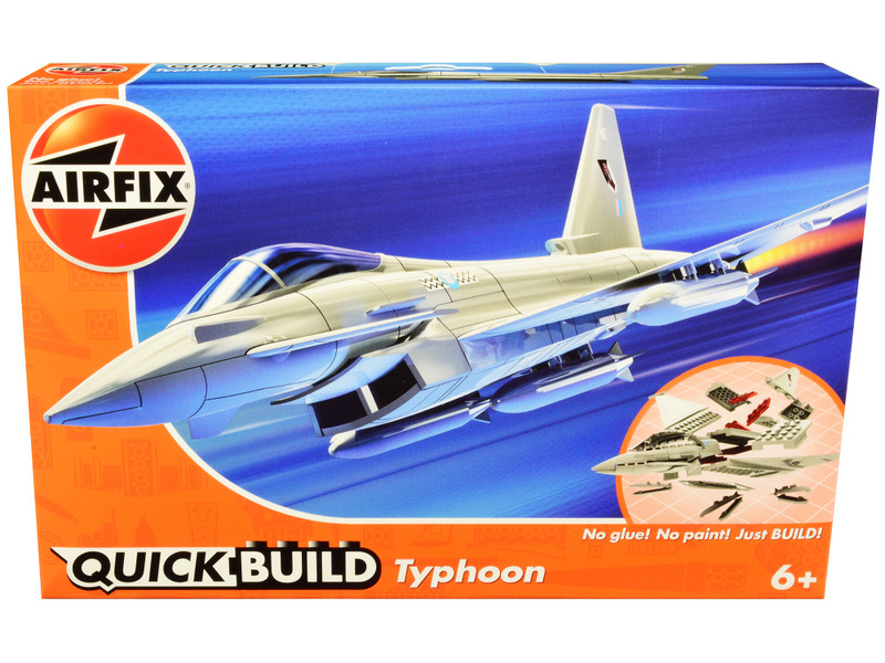 Skill 1 Model Kit Eurofighter Typhoon Snap Together Painted Plastic Model Airplane Kit Airfix Quickbuild J6002