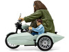 Motorcycle and Sidecar Light Green with Harry and Hagrid Figures Harry Potter and the Deathly Hallows Part 1 2010 Movie Diecast Motorcycle Model Corgi CC99727