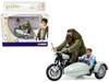 Motorcycle and Sidecar Light Green with Harry and Hagrid Figures Harry Potter and the Deathly Hallows Part 1 2010 Movie Diecast Motorcycle Model Corgi CC99727