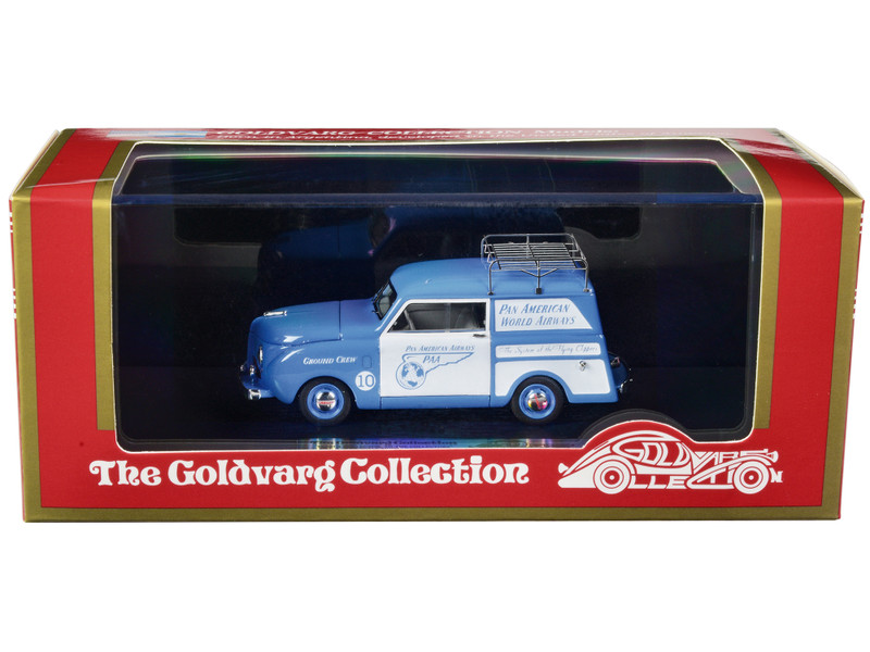 1948 Crosley Station Wagon Blue and White Pan American Airways Ground Crew with Roof Rack Limited Edition to 240 pieces Worldwide 1/43 Model Car Goldvarg Collection GC-PAA-004