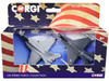 General Dynamics F 16 Fighting Falcon Fighter Aircraft and McDonnell Douglas F A 18 Super Hornet Fighter Aircraft Set of 2 Pieces US Strike Force Collection Diecast Models Corgi CS90684