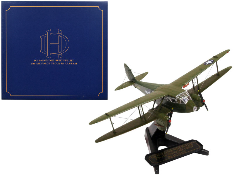 De Havilland D H 89 Dominie Dragon Rapide Aircraft Wee Wullie 27th Air Force Group 8th AF USAAF 1/72 Diecast Model Airplane Oxford Diecast 72DR015