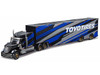 International LoneStar Enclosed Car Transporter Toyo Tires Black with Blue and Gray Stripes Custom Haulers Series 1/64 Diecast Model Maisto 12418-TO