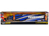 International LoneStar Enclosed Car Transporter Toyo Tires Black with Blue and Gray Stripes Custom Haulers Series 1/64 Diecast Model Maisto 12418-TO