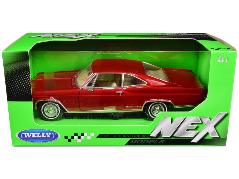 1965 Chevrolet Impala SS 396 Red Metallic NEX Models 1/24 Diecast Model Car Welly 22417W-MRD