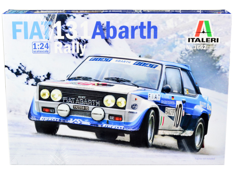 Skill 3 Model Kit Fiat 131 Abarth Rally #10 Winner Montecarlo Rally 1980 1/24 Scale Model Italeri 3662