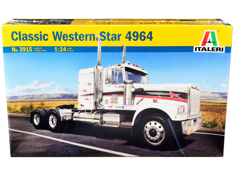 Skill 3 Model Kit Western Star Classic 4964 Truck Tractor 1/24 Scale Model Italeri 3915