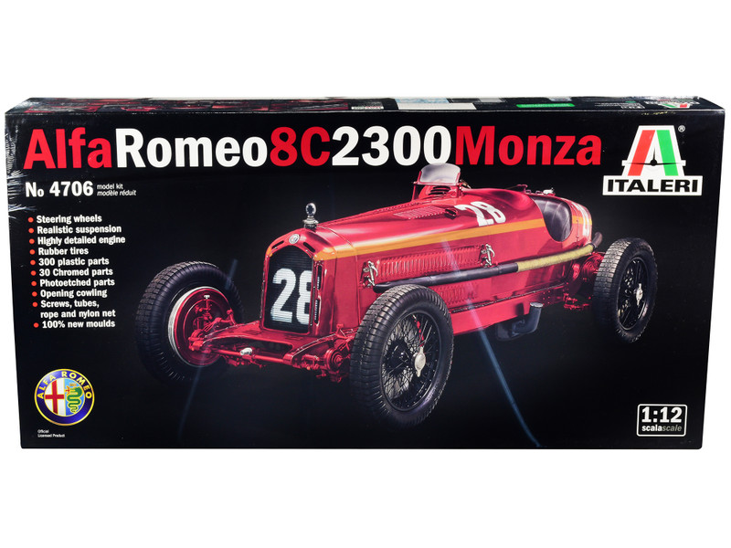 Skill 5 Model Kit Alfa Romeo 8C 2300 Monza 1/12 Scale Model Italeri IT4706