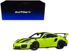 Porsche 911 991 2 GT2 RS Weissach Package Acid Green with Carbon Stripes 1/18 Model Car Autoart 78187