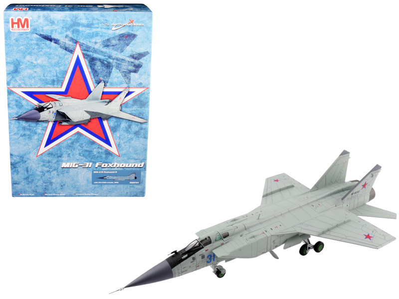 Mikoyan MIG 31K Foxhound D Interceptor Aircraft with KH 47M2 Missile 2022 Air Power Series 1/72 Diecast Model Hobby Master HA9701