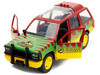 Ford Explorer Red and Yellow with Green Graphics Jurassic Park 1993 Movie 30th Anniversary Hollywood Rides Series 1/32 Diecast Model Car Jada JA31956