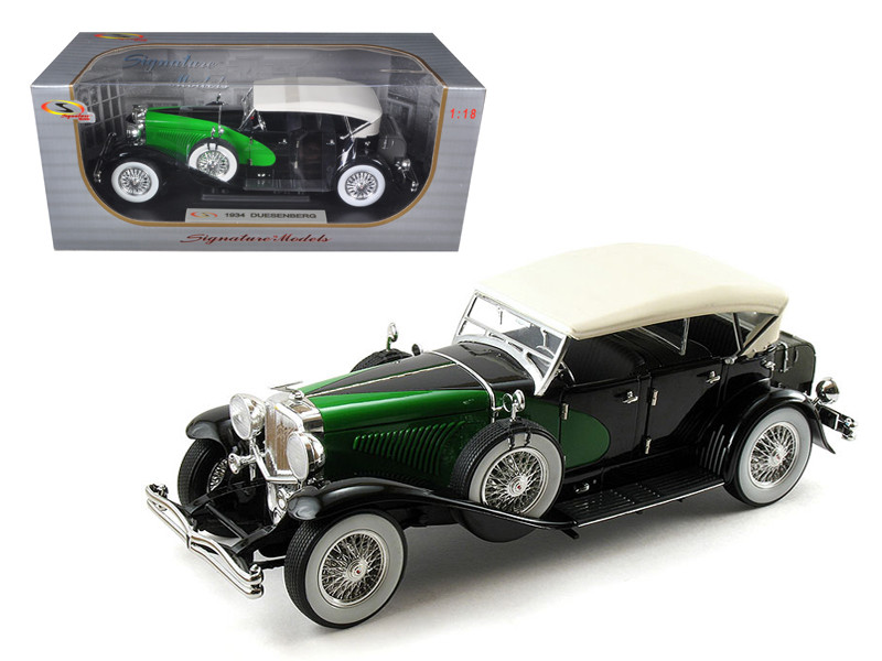 1934 Duesenberg Model J Black/Green 1/18 Diecast Model Car
Signature Models 18110