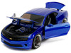 2010 Chevrolet Camaro Candy Blue with Black Hood Bigtime Muscle Series 1/24 Diecast Model Car Jada 34209