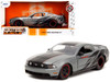 2010 Ford Mustang GT Matt Gray Metallic with Black Graphics and Stripes Ford Performance Bigtime Muscle Series 1/24 Diecast Model Car Jada 34210