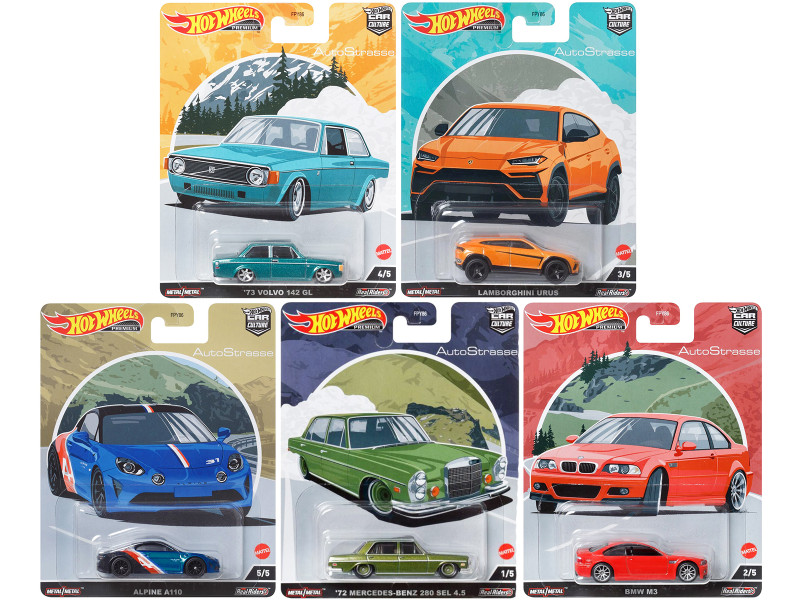 Auto Strasse 5 piece Set Car Culture Series Diecast Model Cars Hot Wheels FPY86-957Q