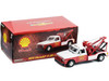 1972 Chevrolet C 30 Dually Wrecker Tow Truck Downtown Shell Service Service is Our Business White and Red 1/18 Diecast Model Car Greenlight 13654