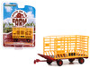 Bale Throw Wagon Yellow and Red Down on the Farm Series 7 1/64 Diecast Model Greenlight 48070F