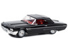 1965 Ford Thunderbird Convertible Top Up Raven Black with Red Interior 1/43 Diecast Model Car Greenlight 86626