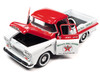 1958 Chevrolet Apache Fleetside Pickup Truck White Red Brock's Full Service - Texaco Tires Truck Bed 1/24 Diecast Model Car Auto World CP8028