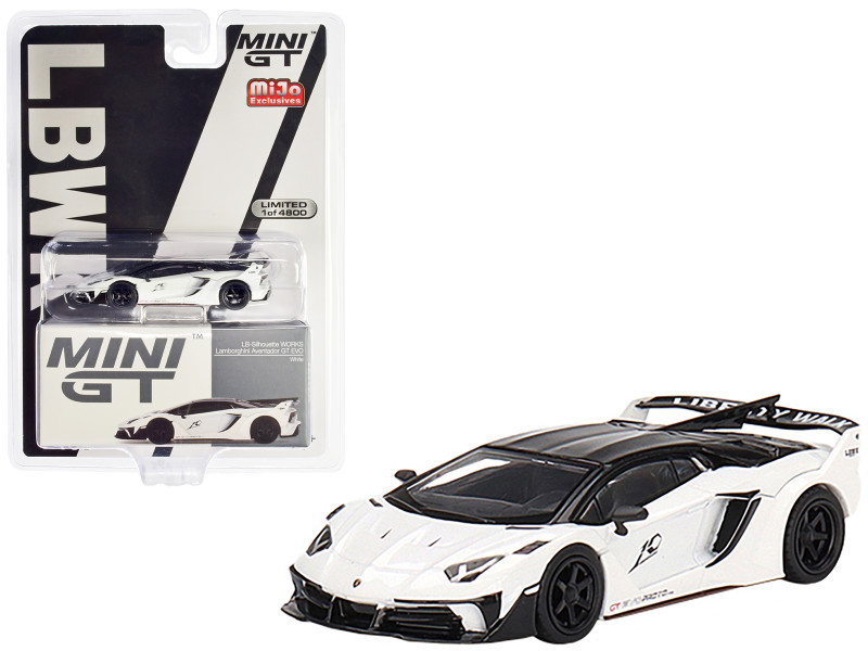 Lamborghini Aventador GT EVO LB Silhouette WORKS White Limited Edition to 4800 pieces Worldwide 1/64 Diecast Model Car True Scale Miniatures MGT00467